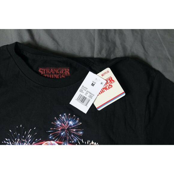New Stranger Things T Shirt Netflix Womens M Black Multicolor Graphic Print - Picture 3 of 7
